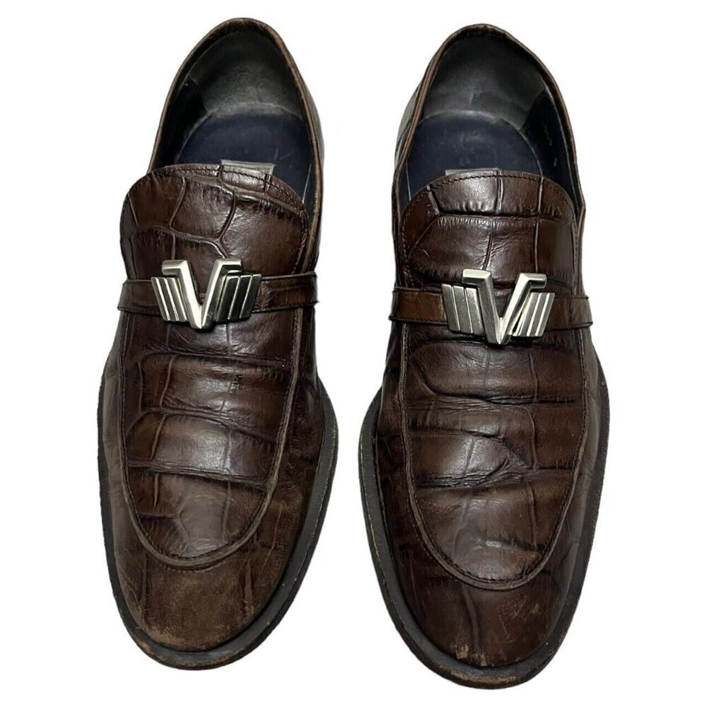Gianni VERSACE Vintage 90s Luxury Designer Loafers Leather Dress Shoes - Picture 2 of 7